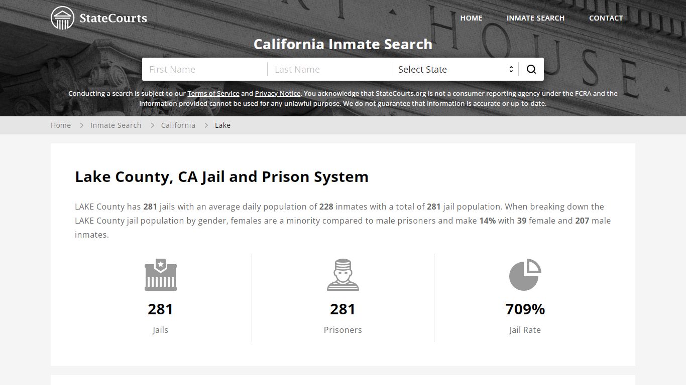 Lake County, CA Inmate Search - StateCourts