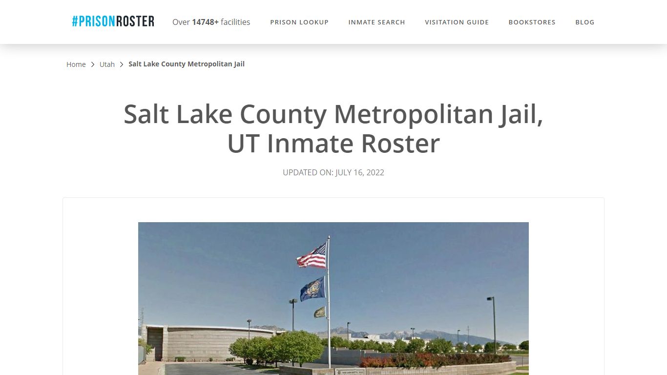 Salt Lake County Metropolitan Jail, UT Inmate Roster